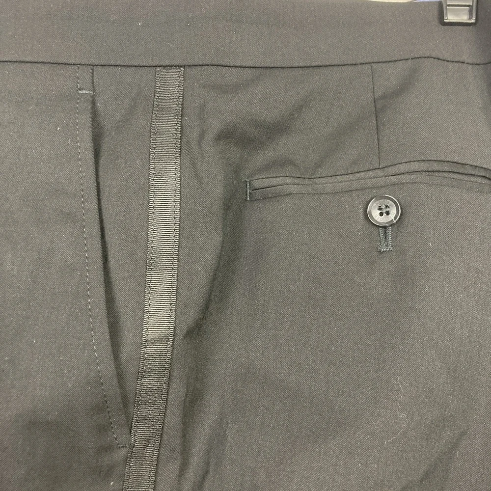 Tommy Hilfiger Mens Modern fit Tuxedo Pants 38W 29L Black Solid Stretch‎